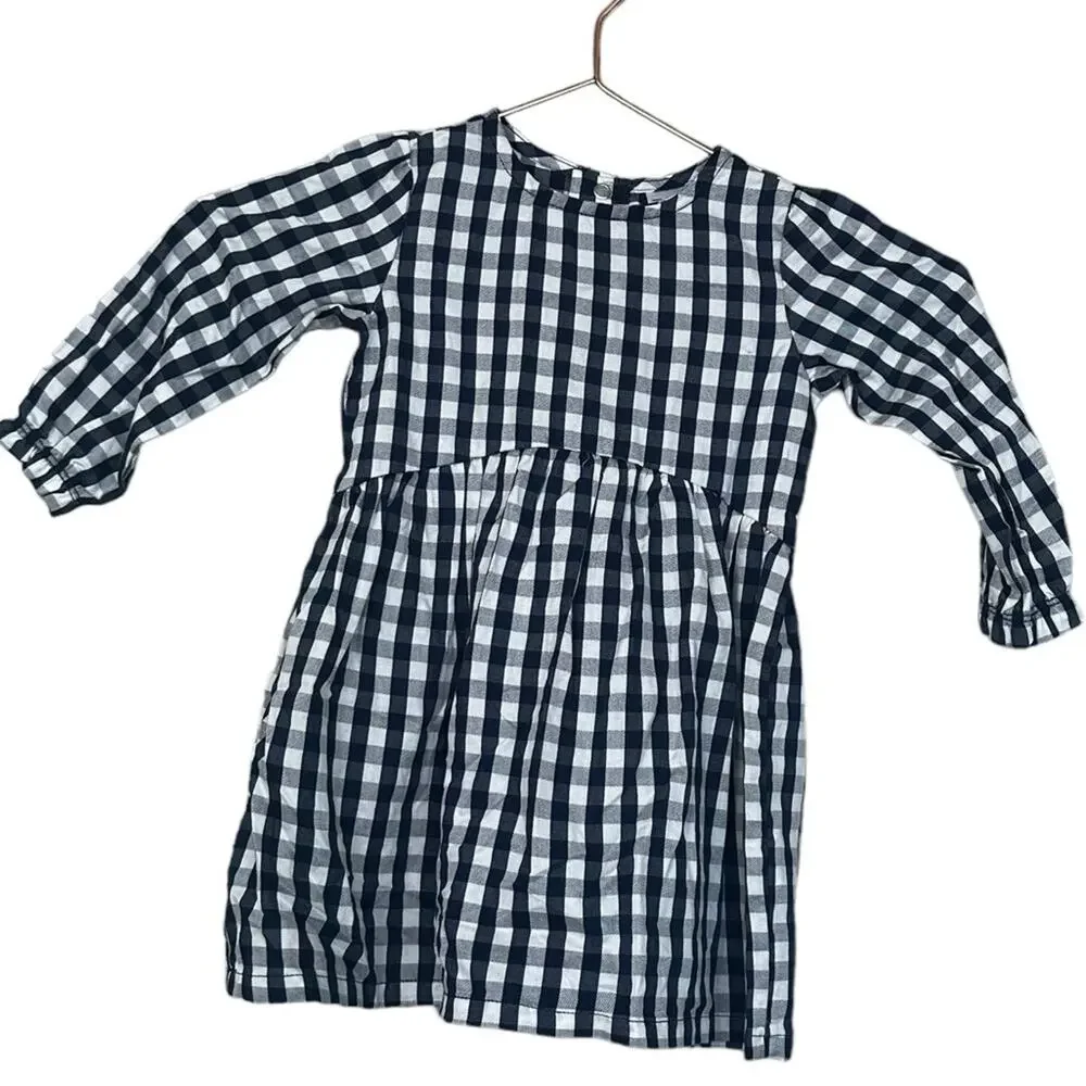 Carter’s blue white infant toddler dress buffalo plaid size 18 months